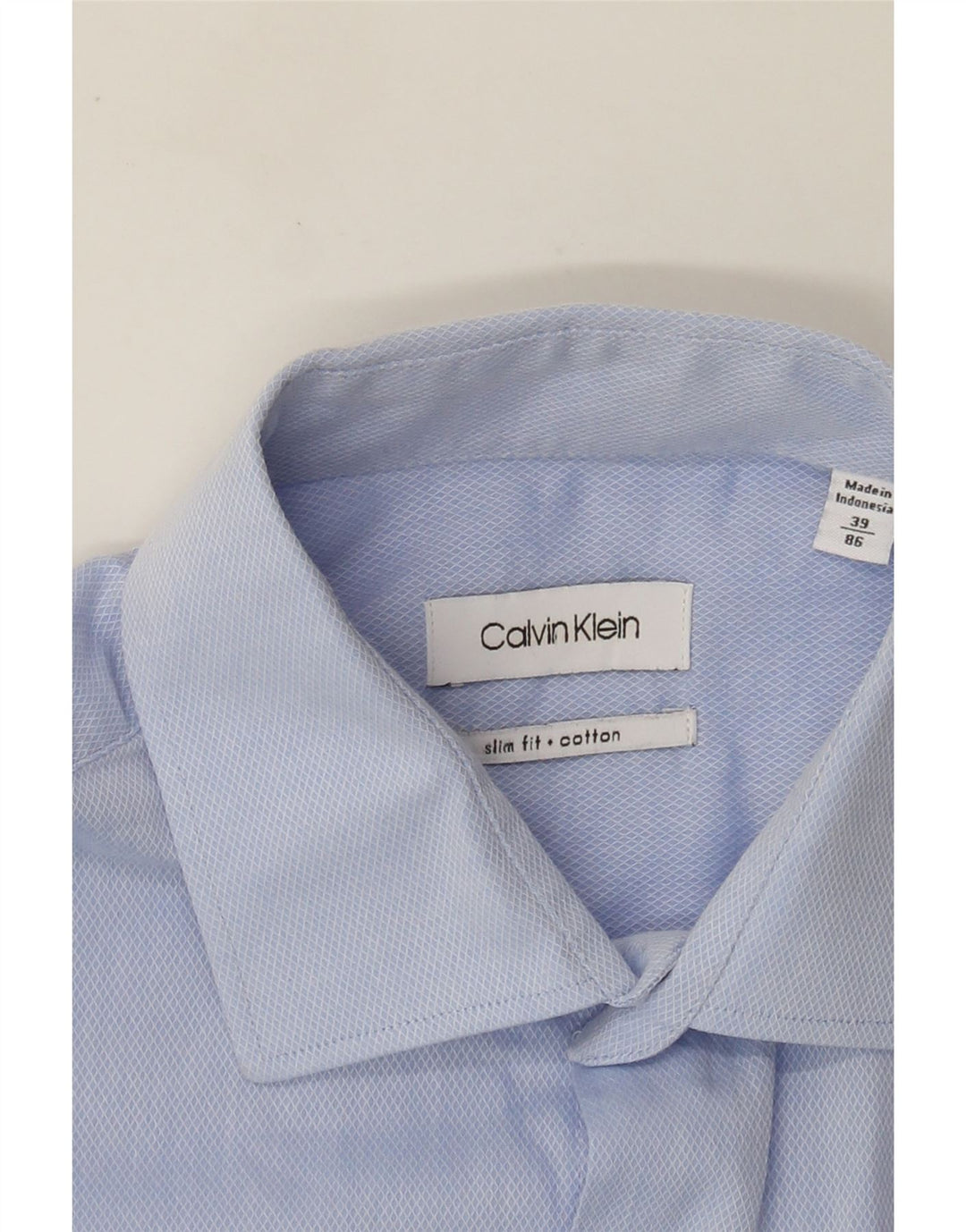 Ανδρικό πουκάμισο Calvin Klein Slim Fit Μέγεθος 39 Μεσαίο Μπλε βαμβακερό