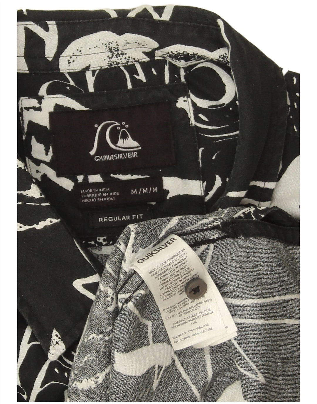 Quiksilver Ανδρικό κοντομάνικο πουκάμισο με κανονική εφαρμογή, μεσαίο μαύρο φλοράλ Χαβάης