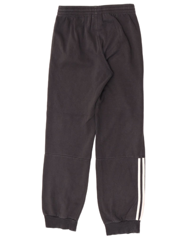 Adidas Boys Tracksuit Trousers Joggers 13-14 Years Black Colourblock Cotton