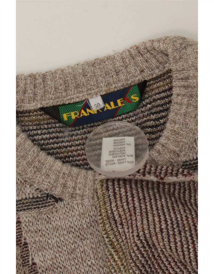 Ανδρικό πουλόβερ Frank Alexs Crew Neck Jumper IT 50 Medium Grey Geometric Wool