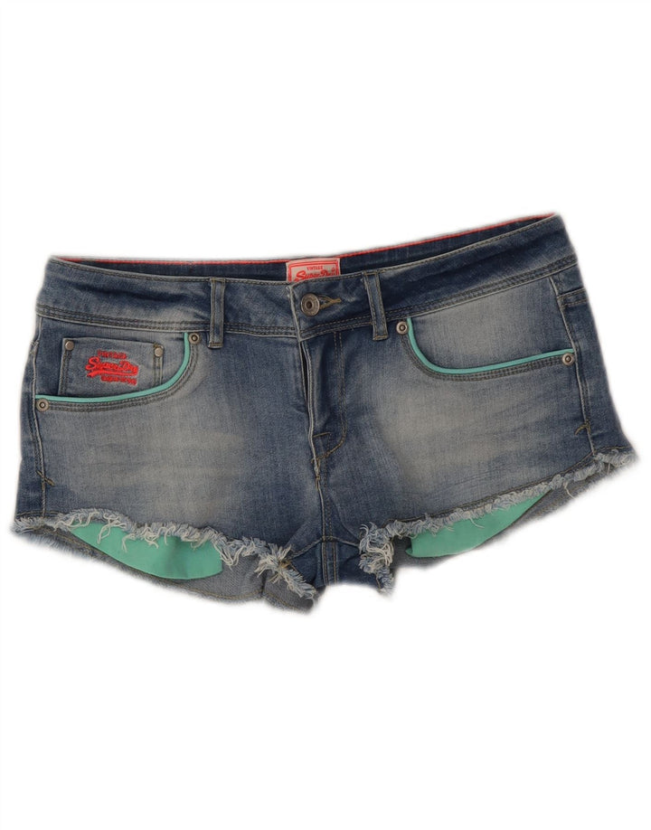 Superdry Γυναικείο Χαμηλό Τζιν Παντελόνι Hot W30 Μεσαίο Μπλε Βαμβακερό