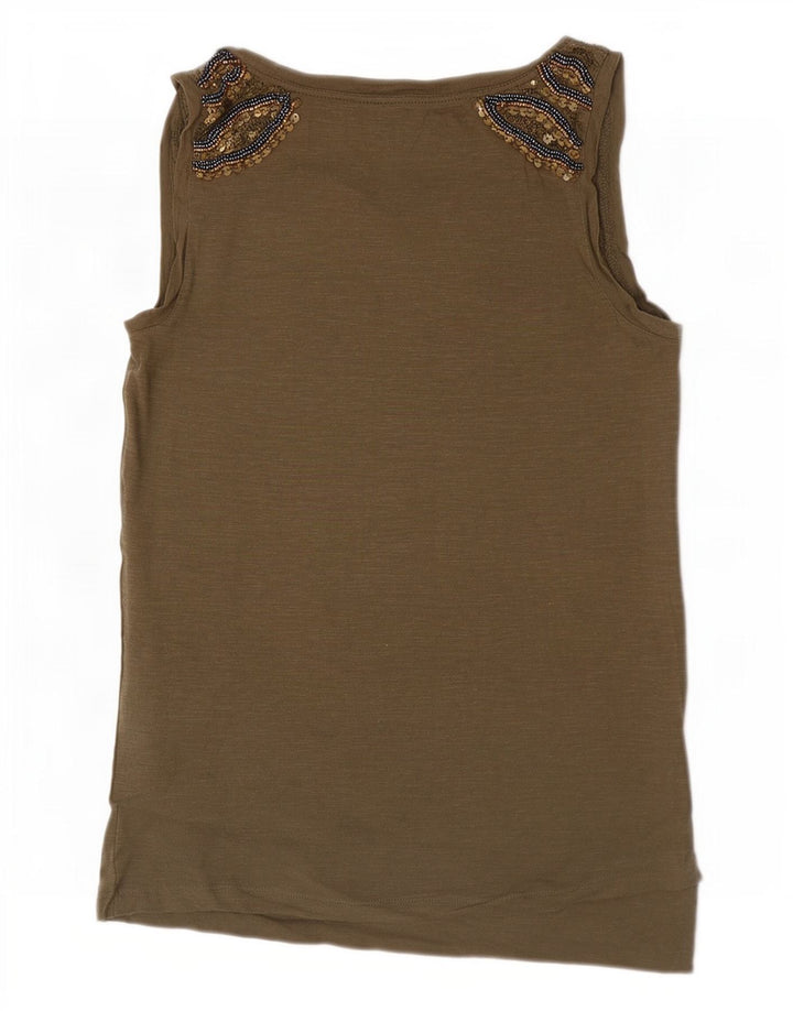 Massimo Dutti Γυναικείο Γιλέκο UK 6 XS Καφέ Βαμβακερό