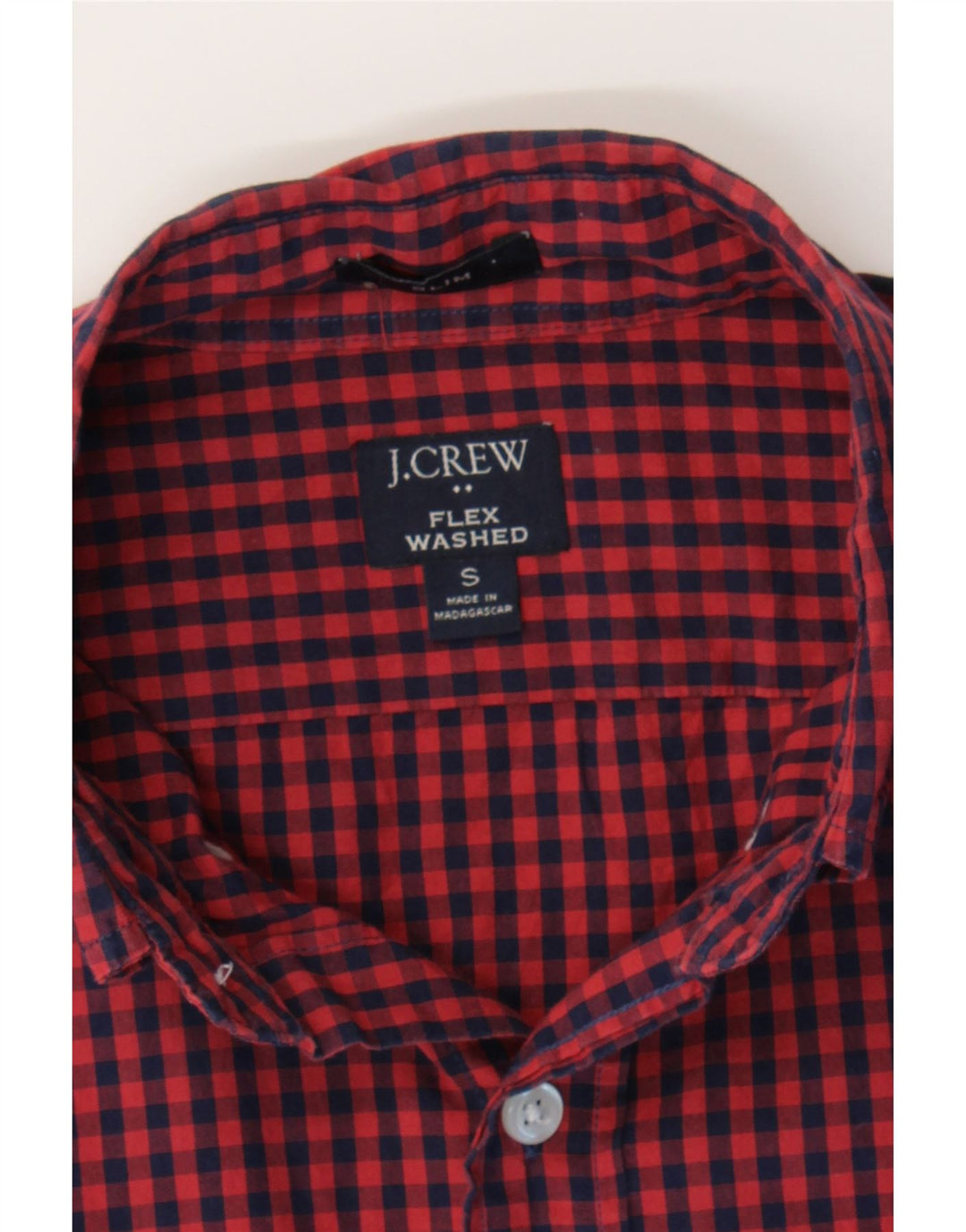 J. CREW Mens Slim Fit Shirt Small Red Check Cotton Vintage J. Crew and Second-Hand J. Crew from Messina Hembry 