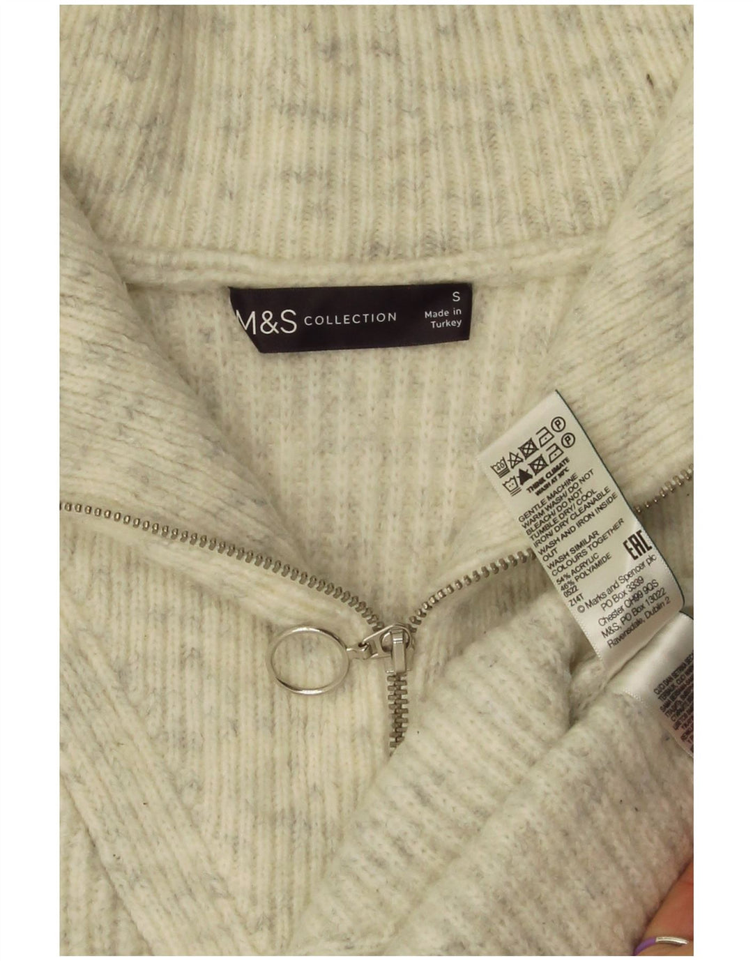 Marks & Spencer Γυναικείο γιλέκο υπερμεγέθη φανελάκι UK 10 Small Grey Flecked