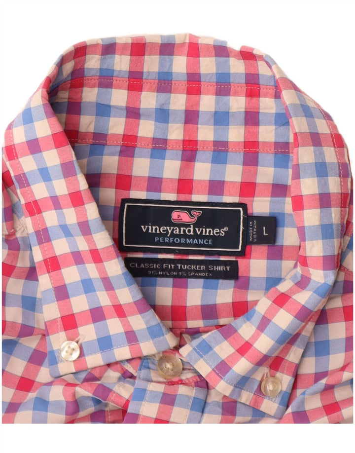 VINEYARD VINES Ανδρικό πουκάμισο Classic Fit Μεγάλο πολύχρωμο Gingham Nylon
