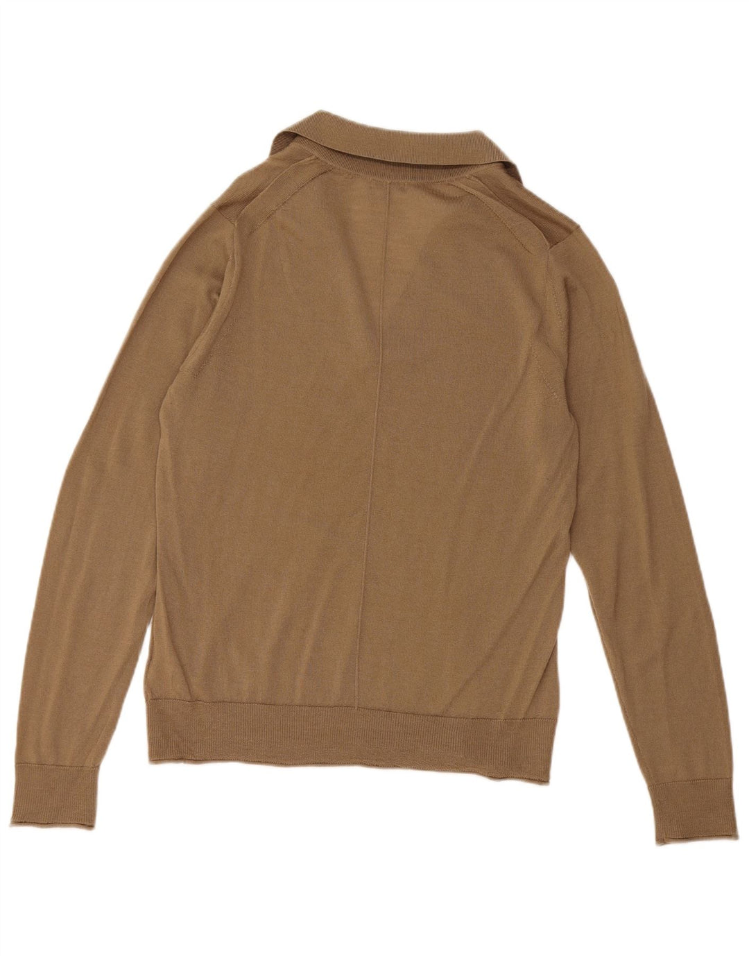 Γυναικείο πόλο πουλόβερ με λαιμό πόλο UK 12 μεσαίου μπεζ μαλλί