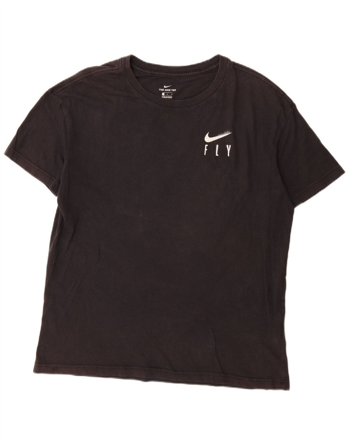 Ανδρικό γραφικό μπλουζάκι Nike, μεγάλο μαύρο βαμβακερό