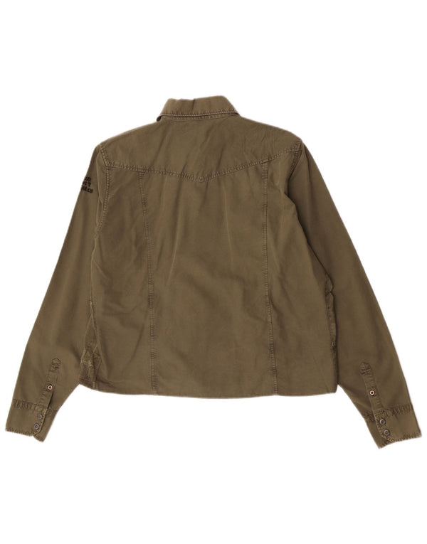 Napapijri Γυναικείο πουκάμισο Crop UK 14 Large Khaki Patchwork