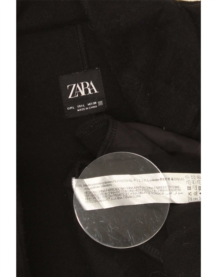 Zara Γυναικείο Παλτό UK 16 Large Black Polyester