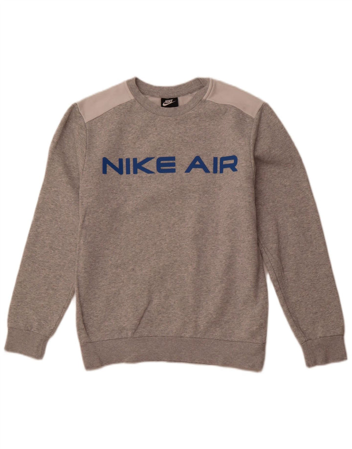 Ανδρικό γραφικό φούτερ NIKE Jumper Small Grey Colourblock Βαμβακερό
