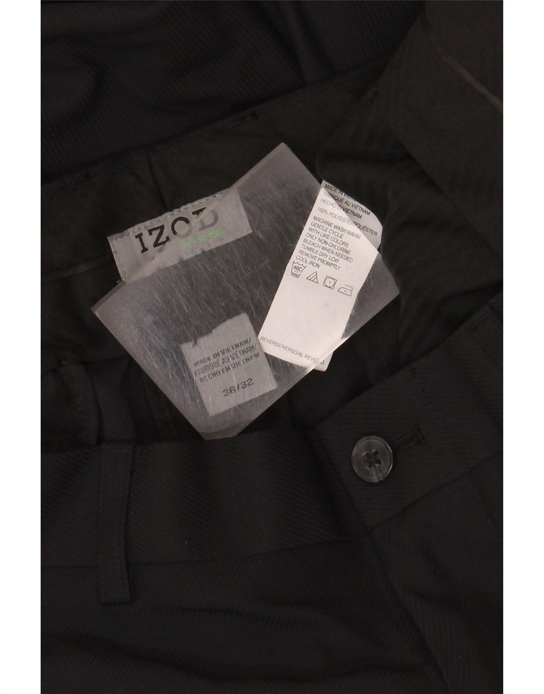 Ανδρικό ίσιο casual παντελόνι Izod W36 L32 Μαύρο πολυεστέρα