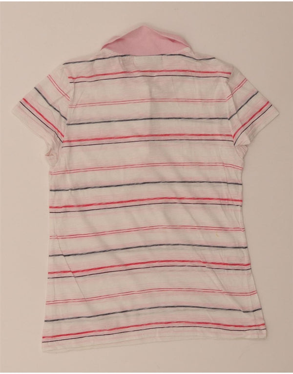 Lacoste Girls Polo πουκάμισο 11-12 ετών Λευκό ριγέ βαμβακερό