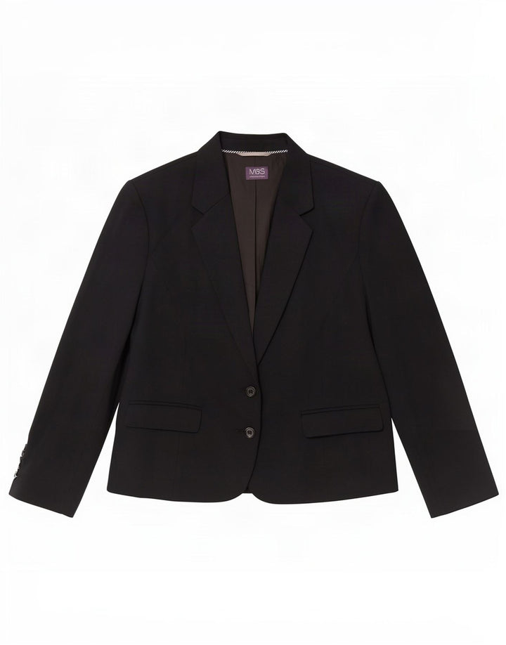 Marks & Spencer Γυναικείο μπουφάν σακάκι με 2 κουμπιά UK 20 2XL Navy Blue Polyester