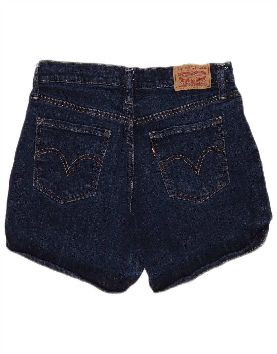 Γυναικείο ψηλόμεσο τζιν σορτς LEVI'S W27 Μικρό μπλε ναυτικό βαμβακερό