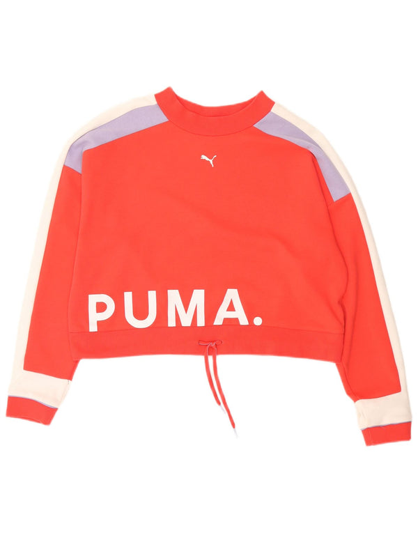 Γυναικεία φούτερ Puma Crop Graphic Jumper UK 14 Medium Red Colourblock