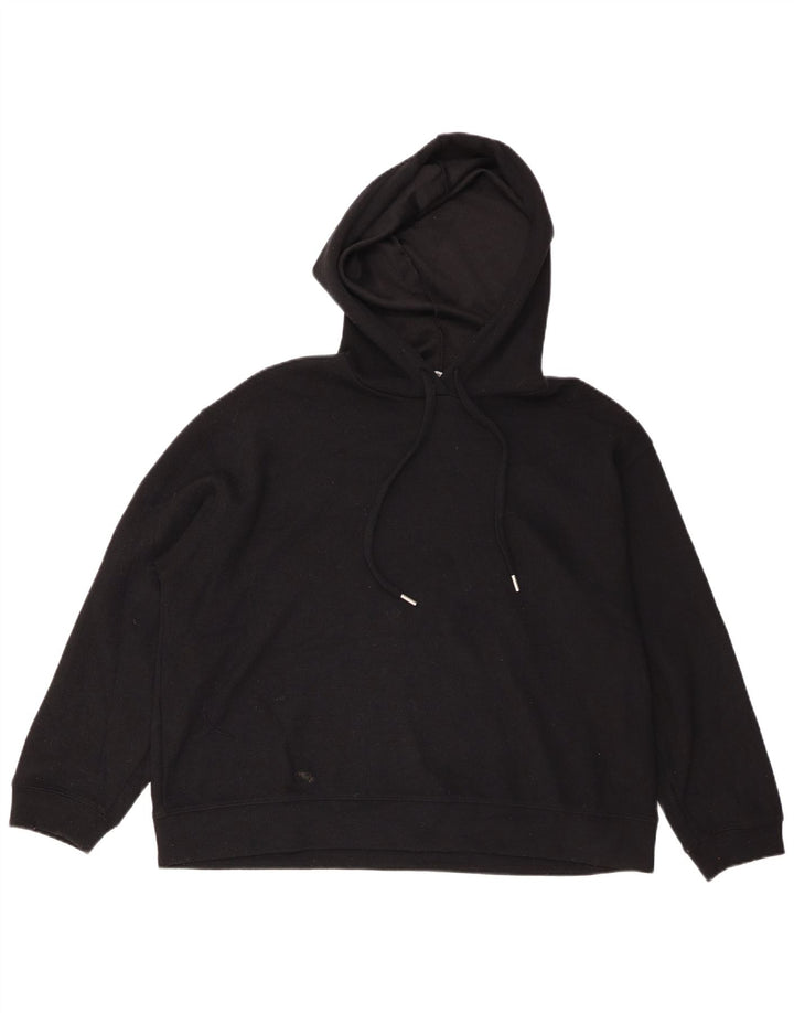 Zara Γυναικείο Hoodie Jumper UK 14 Medium Black Polyester