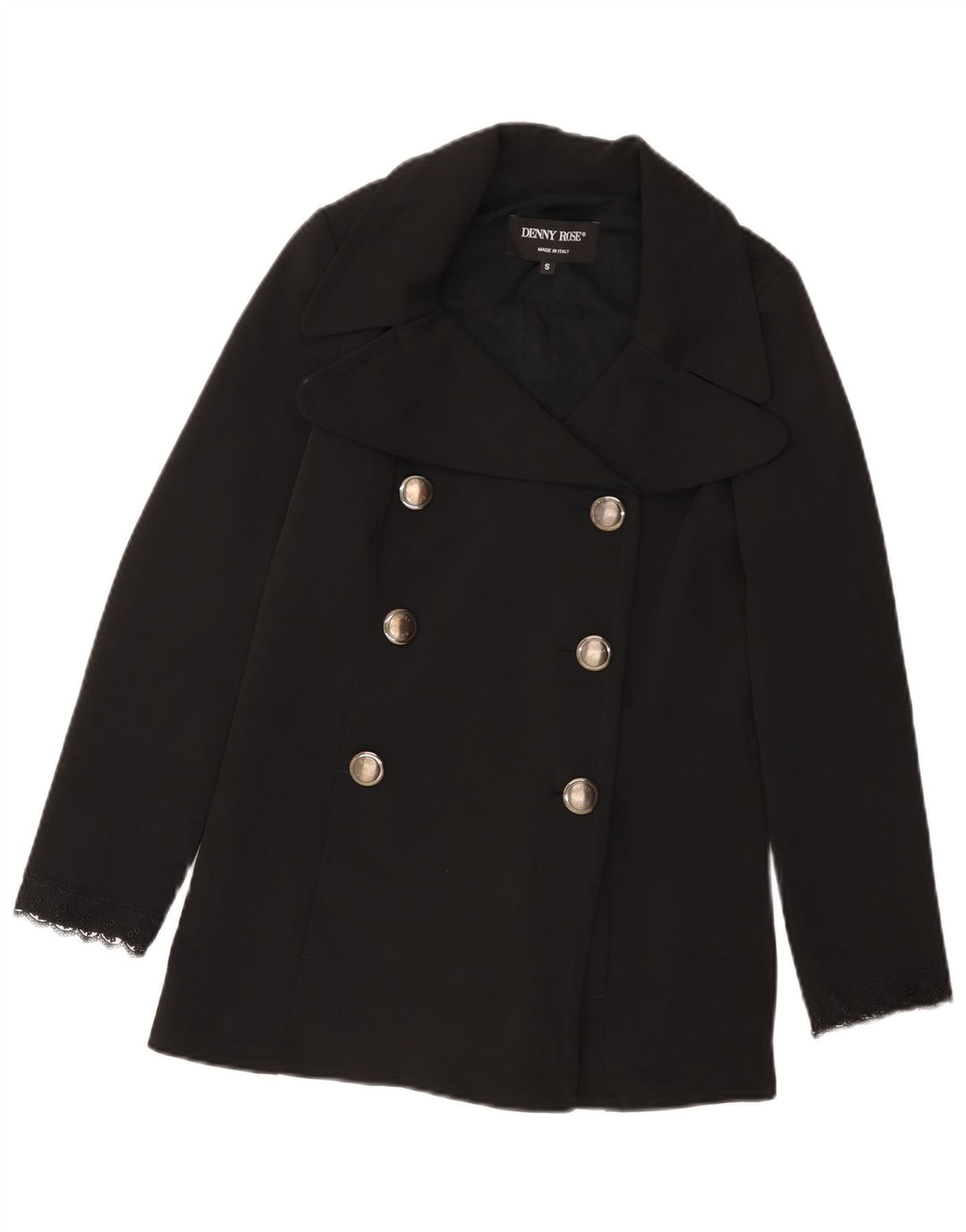 Denny Rose Γυναικείο παλτό μπιζελιού UK 10 Small Black Polyester