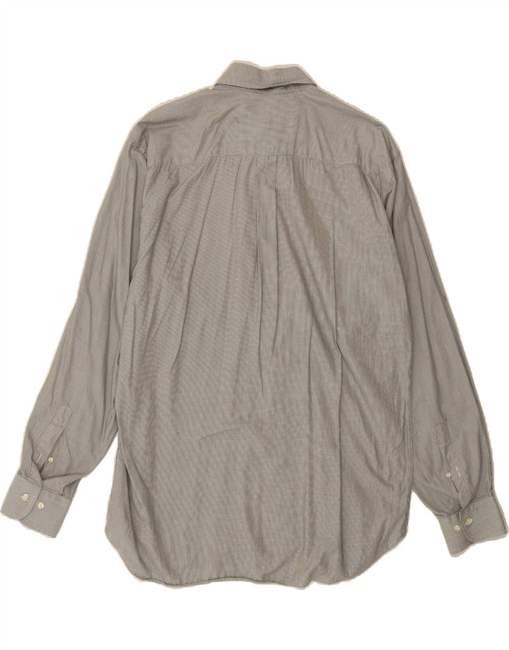 TRUSSARDI Mens Shirt Size 17 43 XL Grey Check Cotton Vintage Trussardi and Second-Hand Trussardi from Messina Hembry 