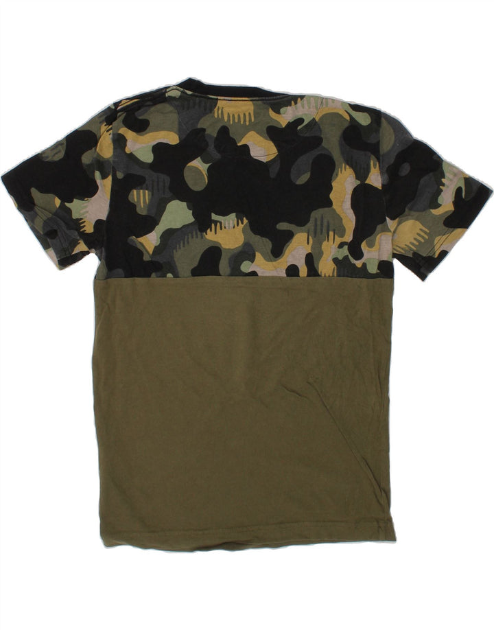 CONVERSE Boys Graphic T-Shirt Top 10-11 Years Medium Green Camouflage Vintage Converse and Second-Hand Converse from Messina Hembry 