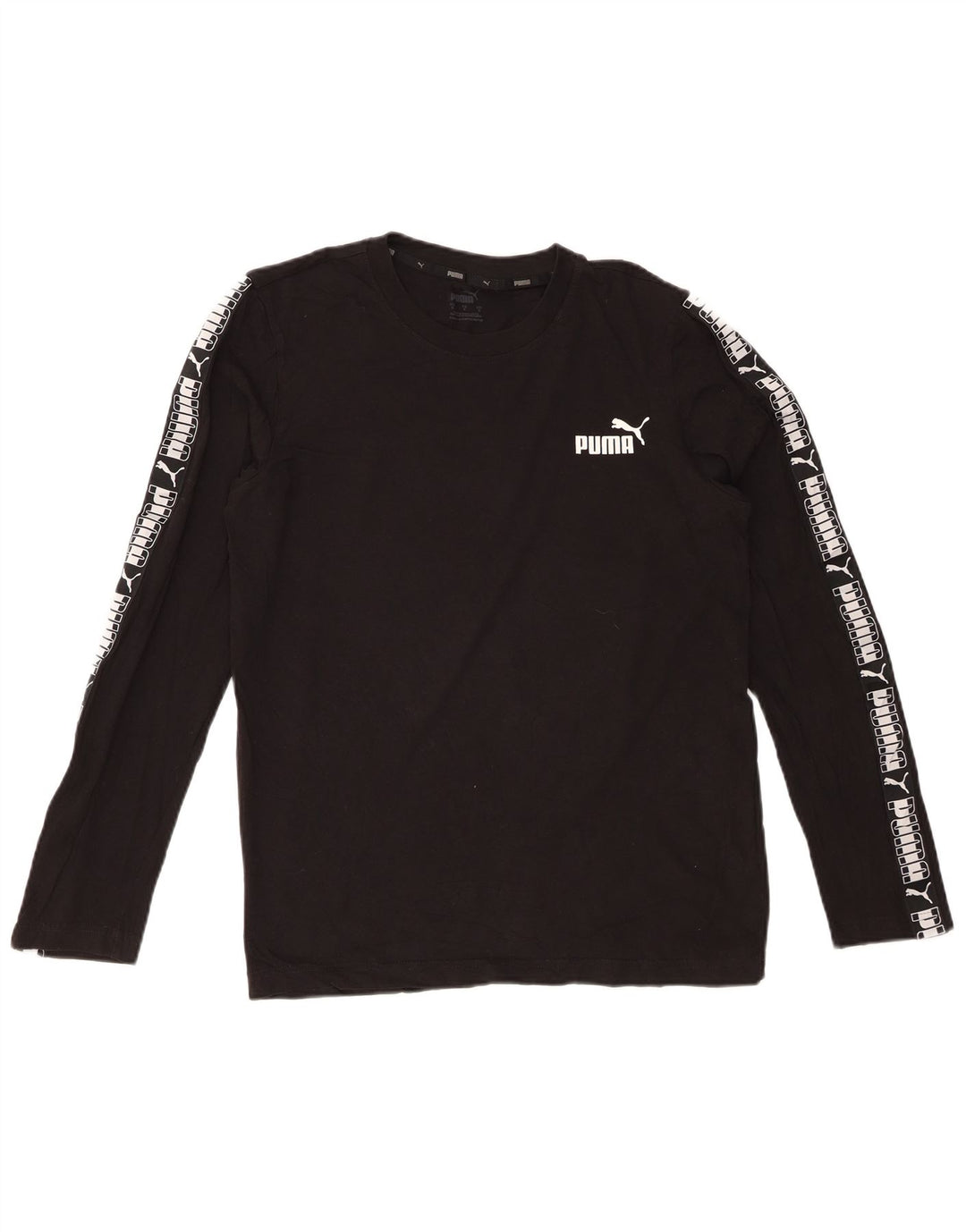 PUMA Ανδρικό γραφικό μπλουζάκι μακρυμάνικο μικρό μαύρο βαμβακερό