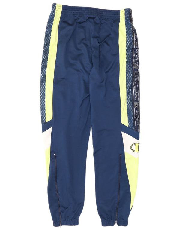 Champion Mens Tracksuit Trousers Joggers Small Navy Blue Colourblock