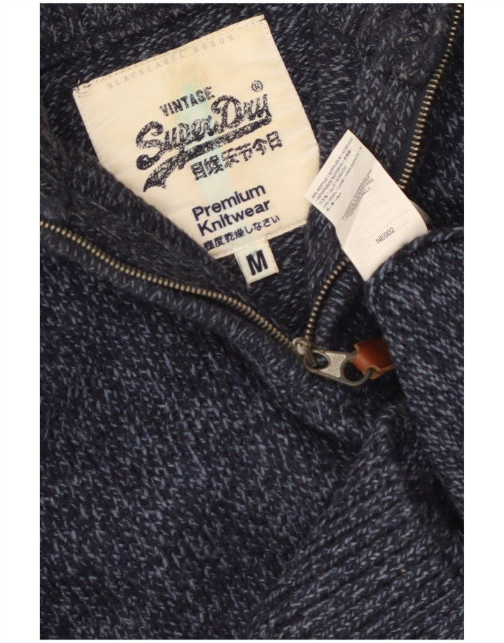 Superdry γυναικείο πουλόβερ με φερμουάρ UK 14 Medium Navy Blue Flecked