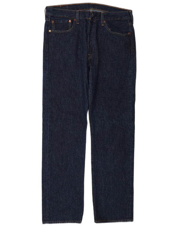 Levi's Mens 501 Straight Jeans W34 L32 Navy Blue Cotton