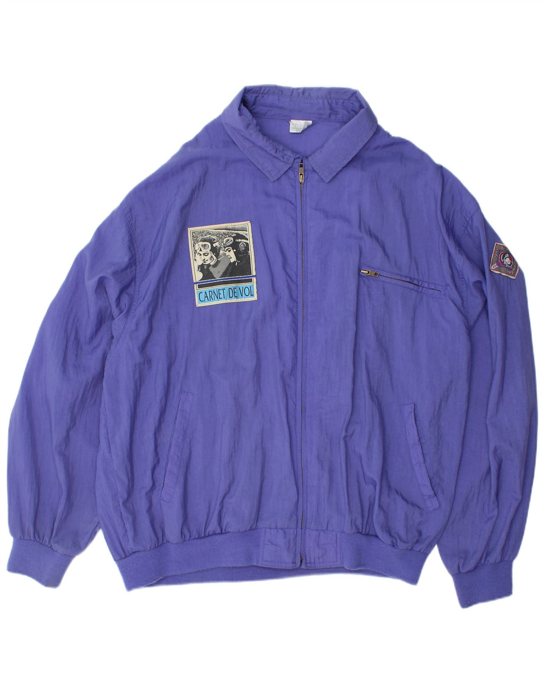 VINTAGE Ανδρικό Bomber Jacket IT 56 3XL Purple Polyamide