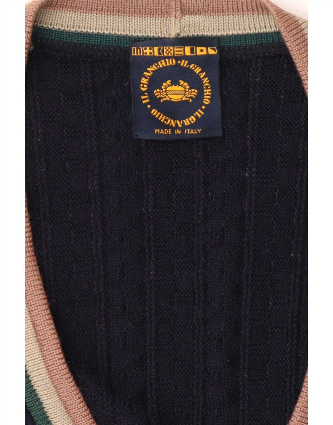 Ανδρικό πουλόβερ ζακέτα Il Granchio Large Navy Blue