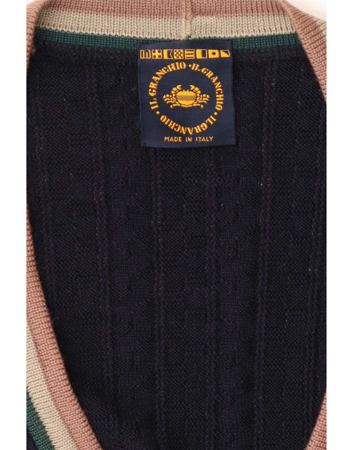 Ανδρικό πουλόβερ ζακέτα Il Granchio Large Navy Blue