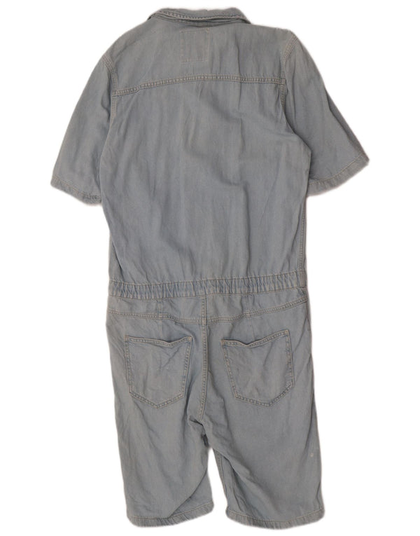Zara γυναικείο κοντομάνικο τζιν Playsuit UK 14 μεγάλο μπλε βαμβακερό