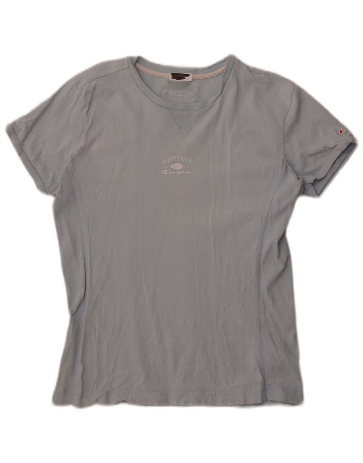 Champion Womens Crop T-Shirt Top UK 18 XL Blue