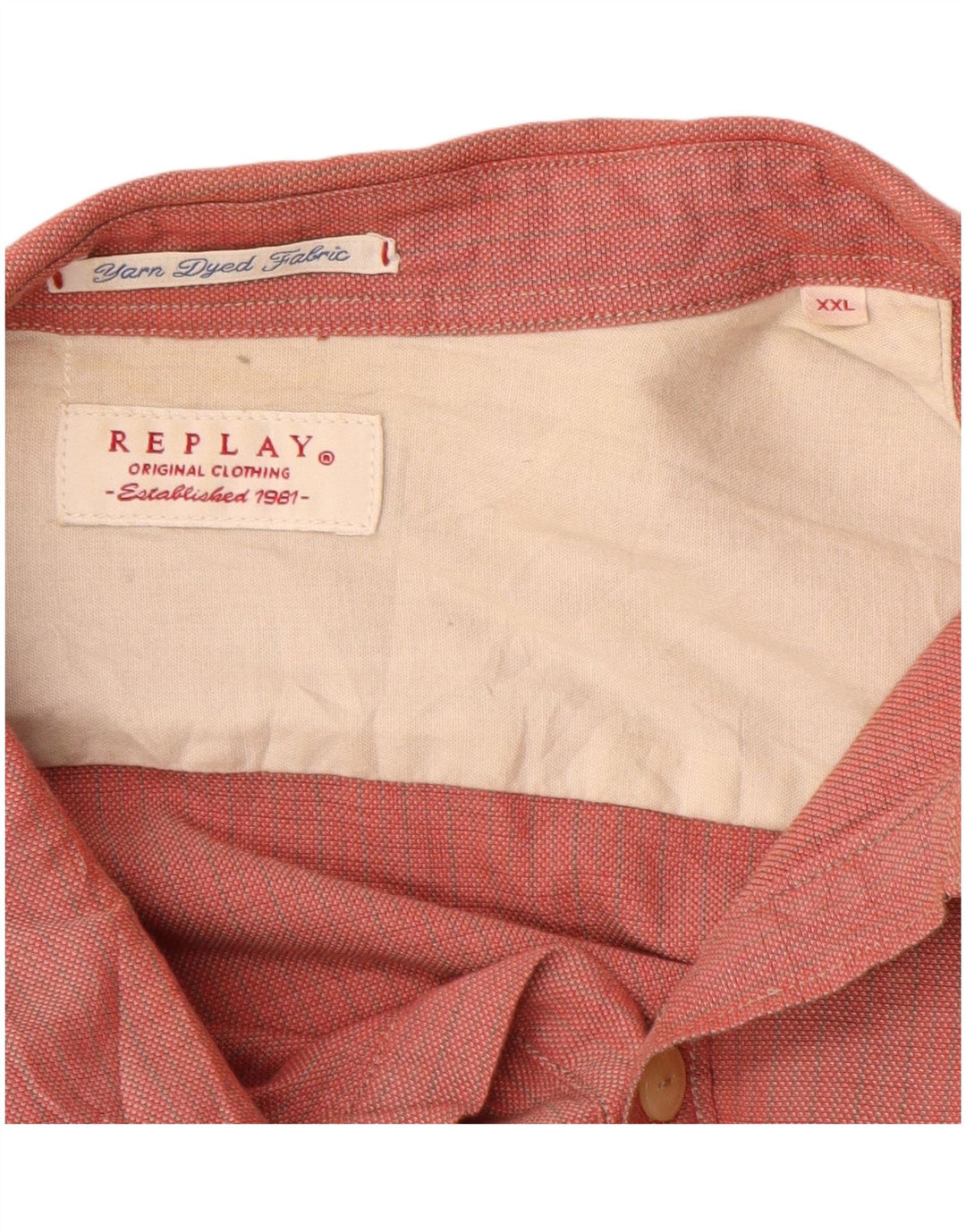 REPLAY Ανδρικό πουκάμισο 2XL Κόκκινο βαμβακερό καρό