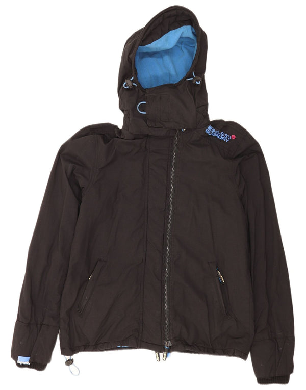 Superdry Γυναικείο Windcheater Hooded Windbreaker Jacket UK 14 Large Black