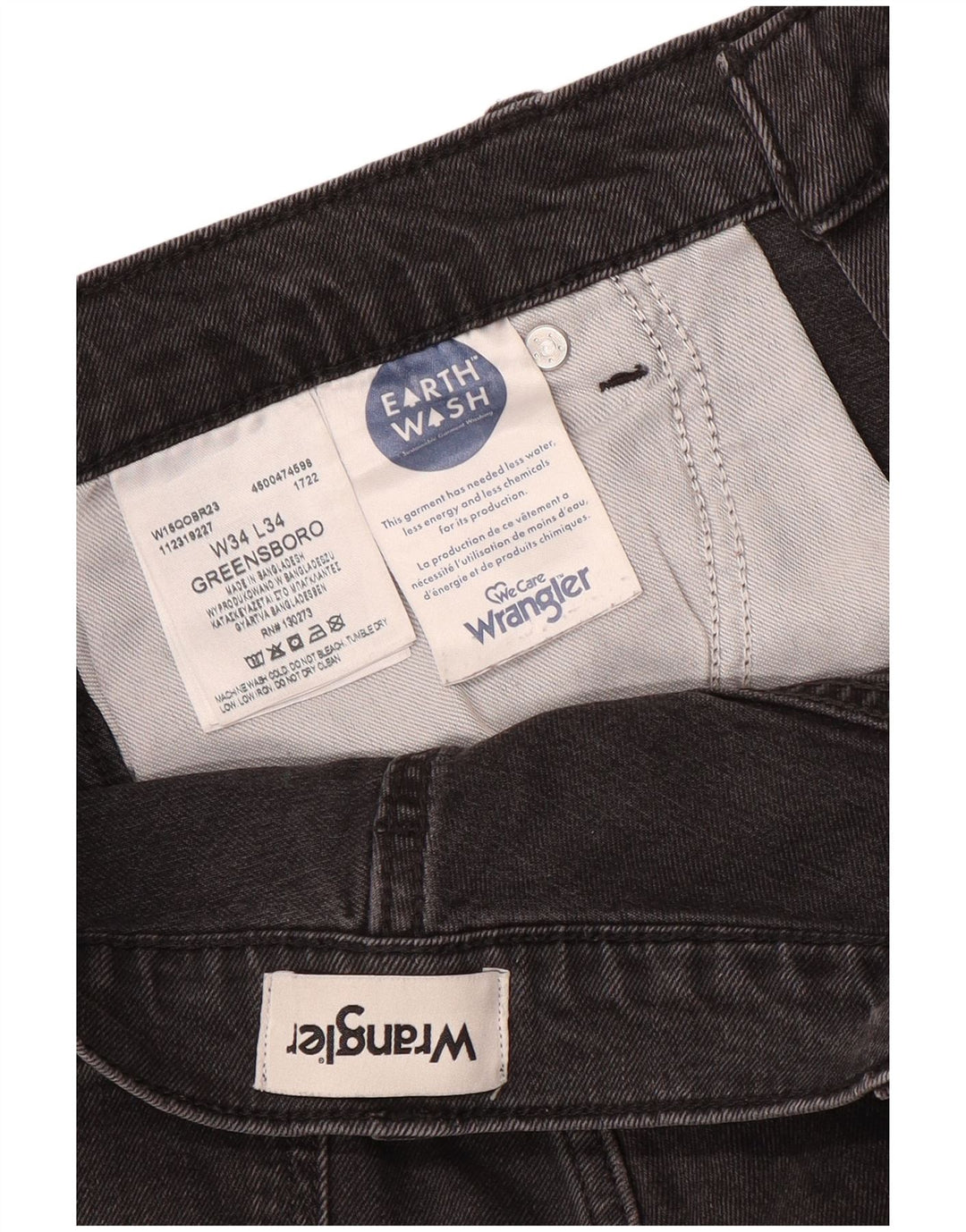 Ανδρικό τζιν Wrangler Greensboro Straight W34 L34 Γκρι βαμβακερό