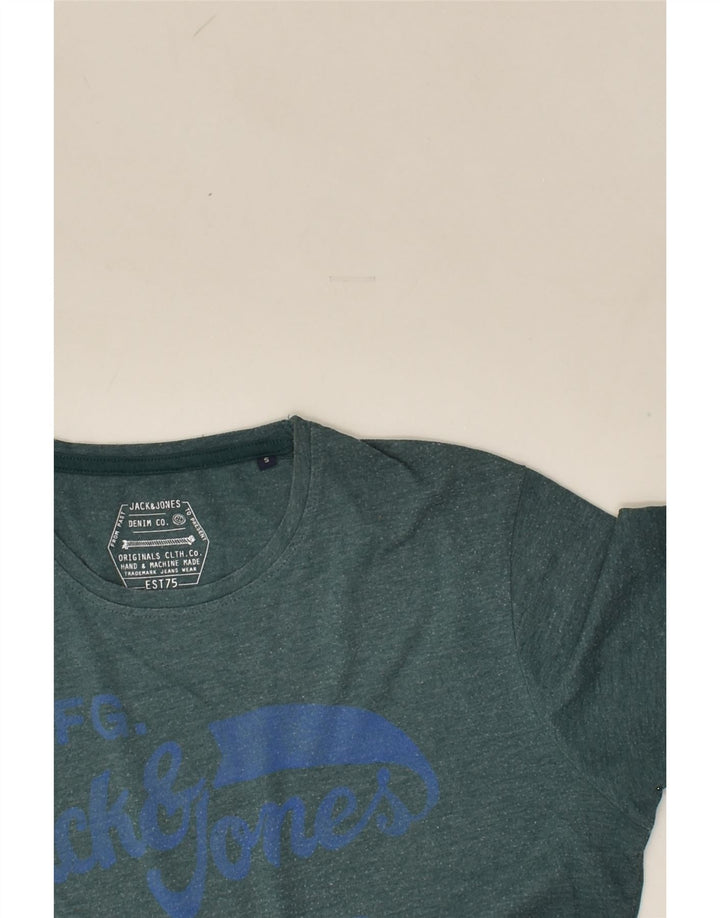 JACK & JONES Mens Graphic T-Shirt Top Small Green Flecked Cotton | Vintage Jack & Jones | Thrift | Second-Hand Jack & Jones | Used Clothing | Messina Hembry 
