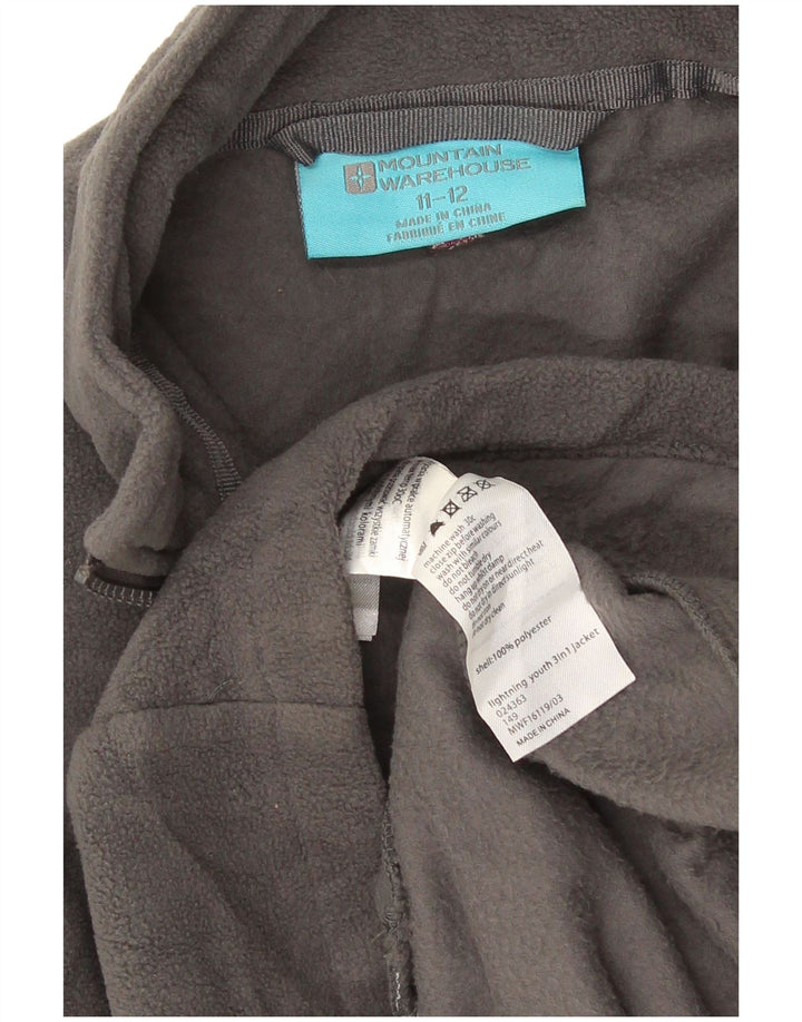 Mountain Warehouse Girls Liner Fleece Jacket 11-12 Years Grey Polyester