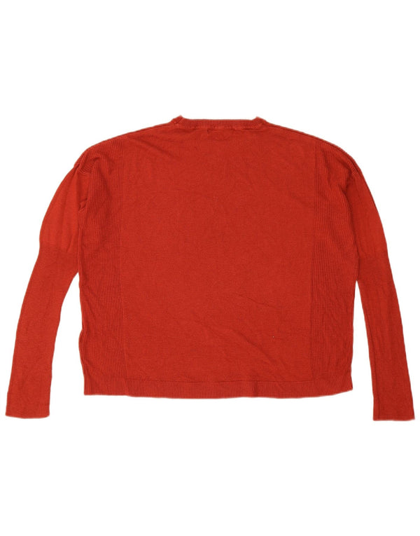 Marks & Spencer Γυναικείο πουλόβερ Crop Crew Neck Jumper UK 12 Medium Red