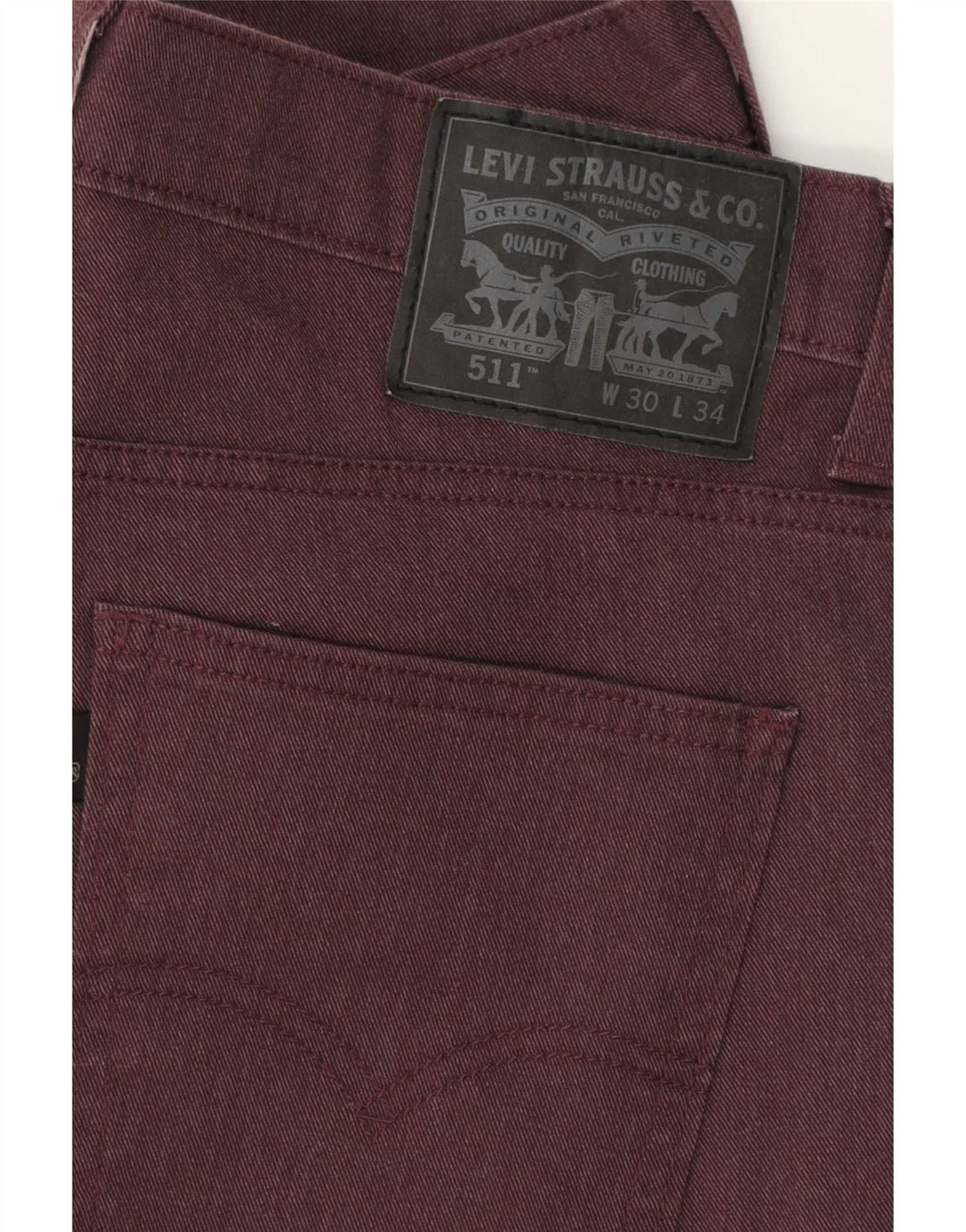 Levi's Mens 511 Slim Jeans W30 L30 Βουργουνδί Βαμβακερό
