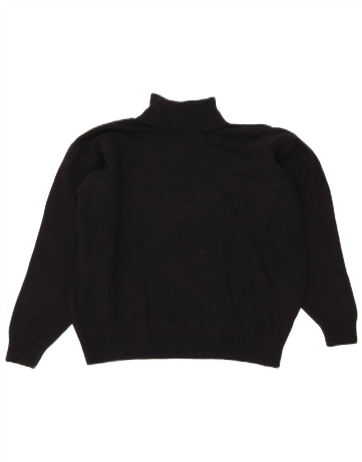 Marks & Spencer Γυναικείο Crop Roll Neck Jumper πουλόβερ UK 14 μεγάλο μαύρο μαλλί