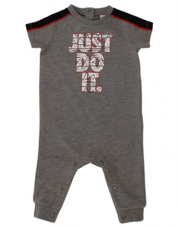 NIKE Baby Boys Graphic Jumpsuit 6-9 Months  Grey Colourblock Cotton