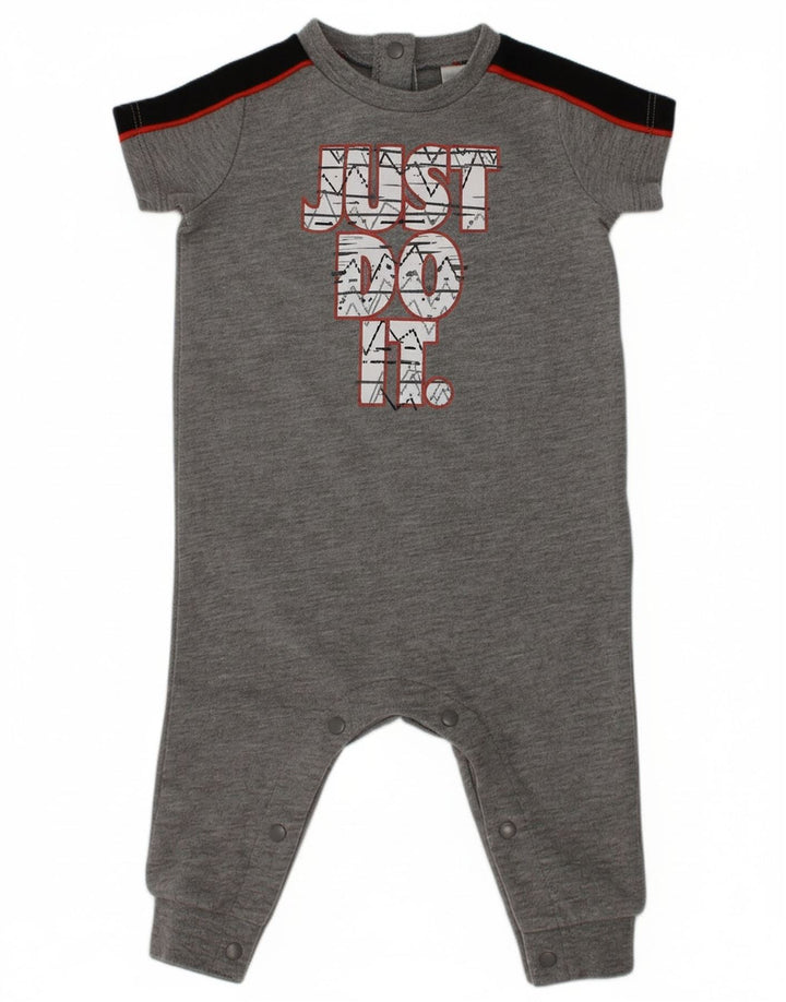 NIKE Baby Boys Graphic Jumpsuit 6-9 Months  Grey Colourblock Cotton