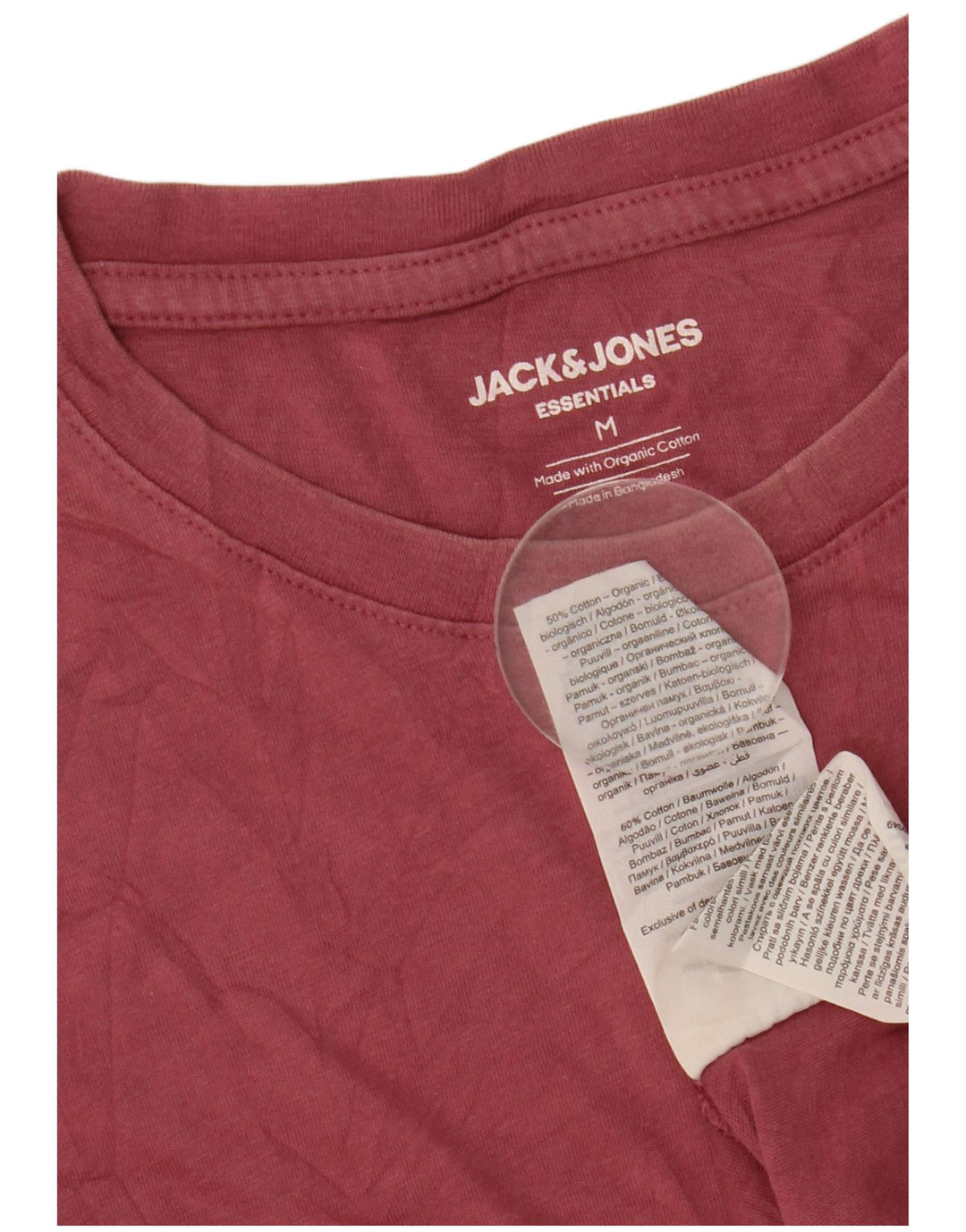 Jack & Jones Ανδρικό T-Shirt Top Μεσαίο Ροζ Βαμβακερό