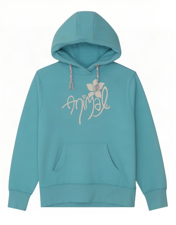 Γυναικείο Animal Graphic Oversized Hoodie Jumper UK 10 Small Blue Cotton