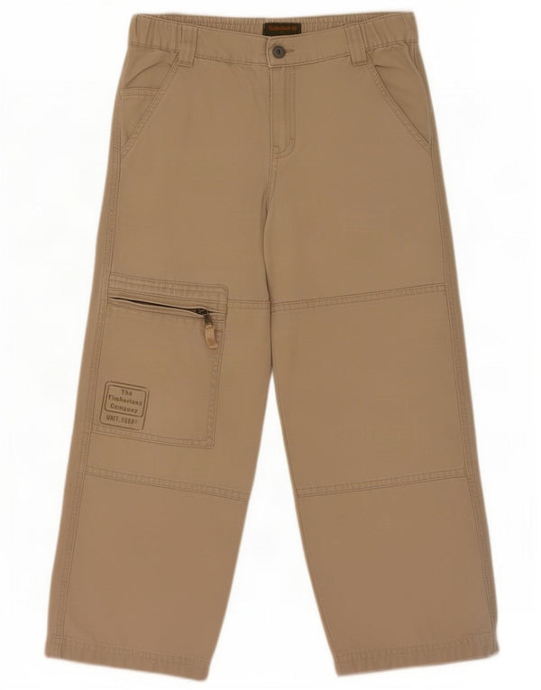Timberland Boys Graphic Loose Fit Cargo Trousers 7-8 Years W25 L22 Beige