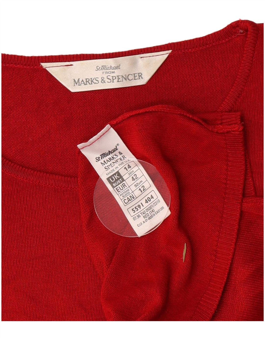Marks & Spencer Γυναικείο T-Shirt Top UK 14 μεγάλη κόκκινη βισκόζη