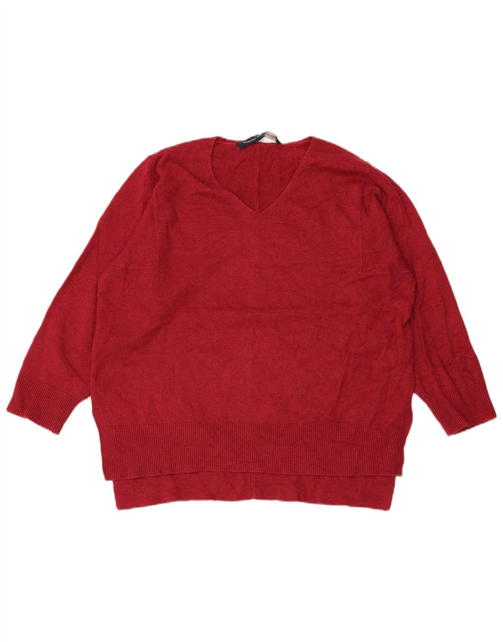 ΓΑΛΛΙΚΗ ΣΥΝΔΕΣΗ Γυναικείο πουλόβερ με λαιμόκοψη με V λαιμόκοψη UK 10 Small Burgundy