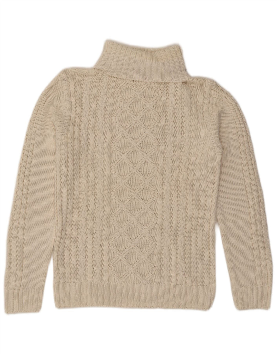 ESMARA Γυναικείο πουλόβερ με ρολό λαιμόκοψη UK 14 Βαμβακερό μεσαίο ανοιχτό λευκό