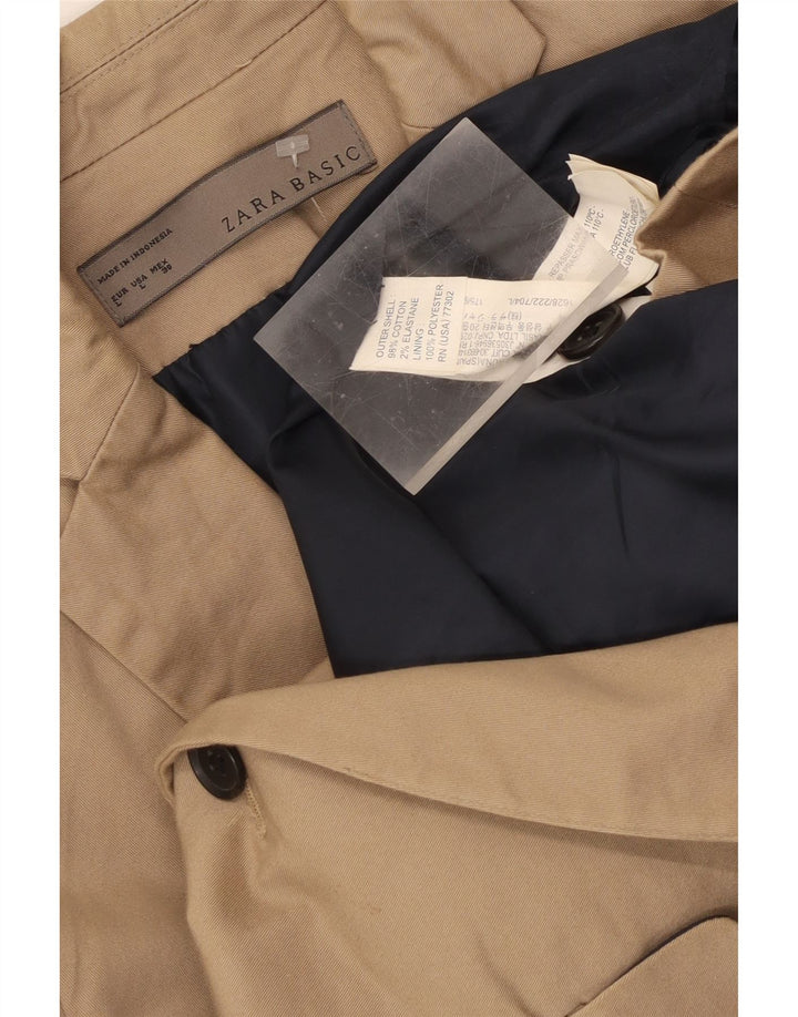 Zara Γυναικείο Μπλέιζερ Μπουφάν UK 14 Μεγάλο Μπεζ Βαμβακερό