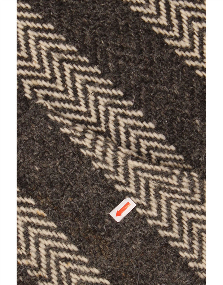 Ανδρικό πουλόβερ με λαιμόκοψη VINTAGE XL Γκρι Chevron Aztec